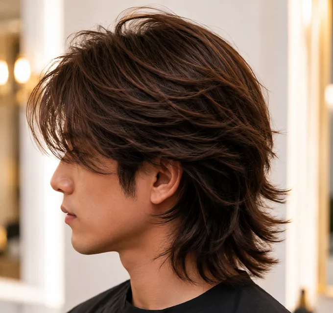 Example of a layered haircut for longer hair