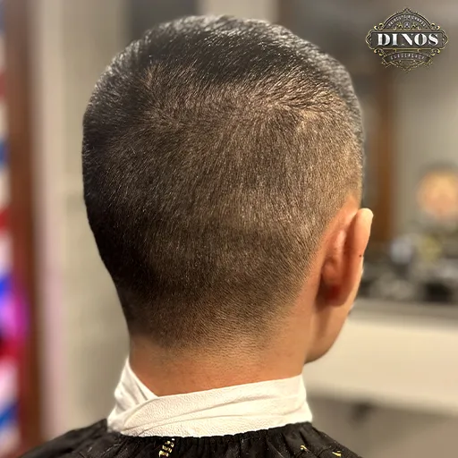 Dinos Barbershop customer haircut