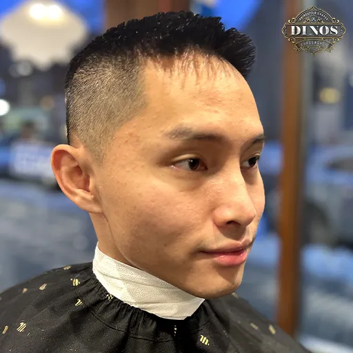 Dinos Barbershop customer haircut